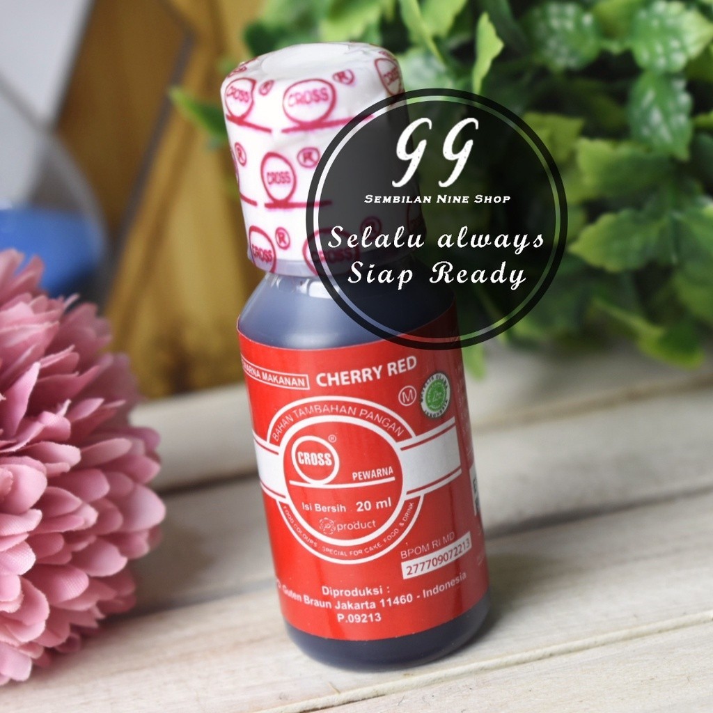 MERAH Cross CHERRY RED Food Coloring Oil Base 20ml CHERRY RED Food