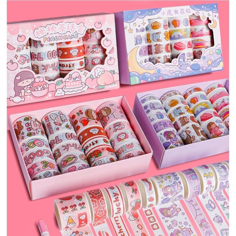 20PCS Hand Account Tape Cute Cartoon Hand Account Stickers And Paper ...