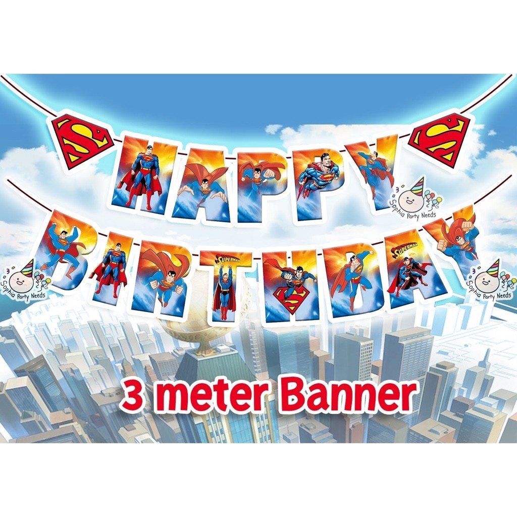 Birthday Banner Superman Super Man to Save the Day! Happy Party ...