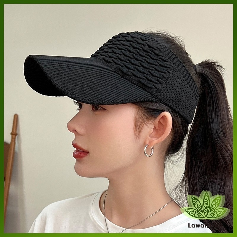 Lawan Half Cap hat Korean Girl Fashion Border Design Stretchable Tight sun