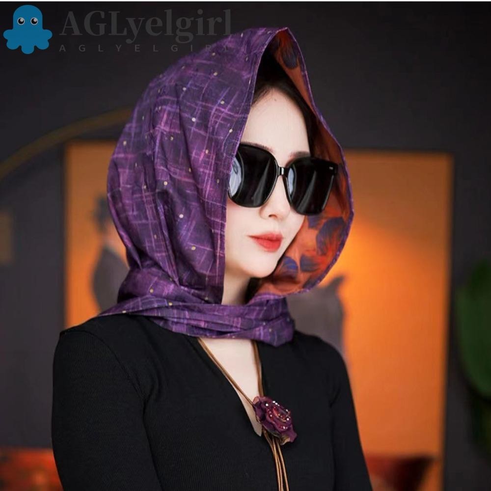 AGLYELGIRL Muslim Baotou Hat, Sun-Resistant Breathable Scarf Silk ...