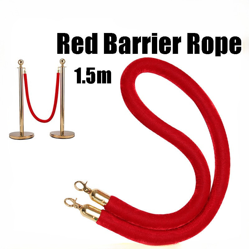 1.5M Red Queue Barrier Stand Posts Rope Red Barrier Rope Crowd Control ...