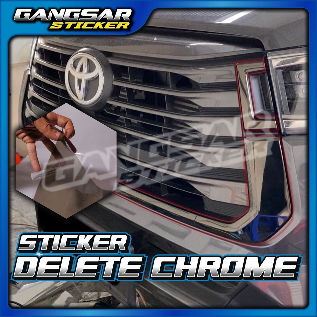 HITAM Chrome Delete Sticker / chrome grill Delete / Transparent Black ...
