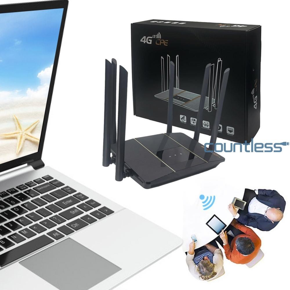 4G LTE Router with SIM Card Slot 4G WiFi Router 6 Antennas Wireless ...