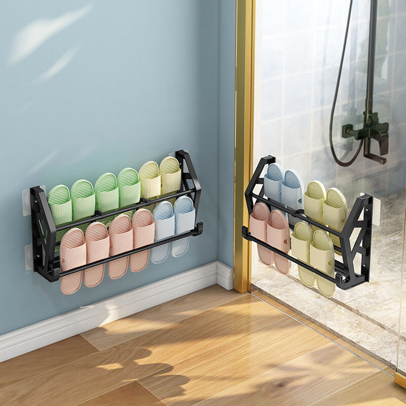 63cm Slippers Rack Shoe Organizer Behind the Door Wall Mounted Non ...