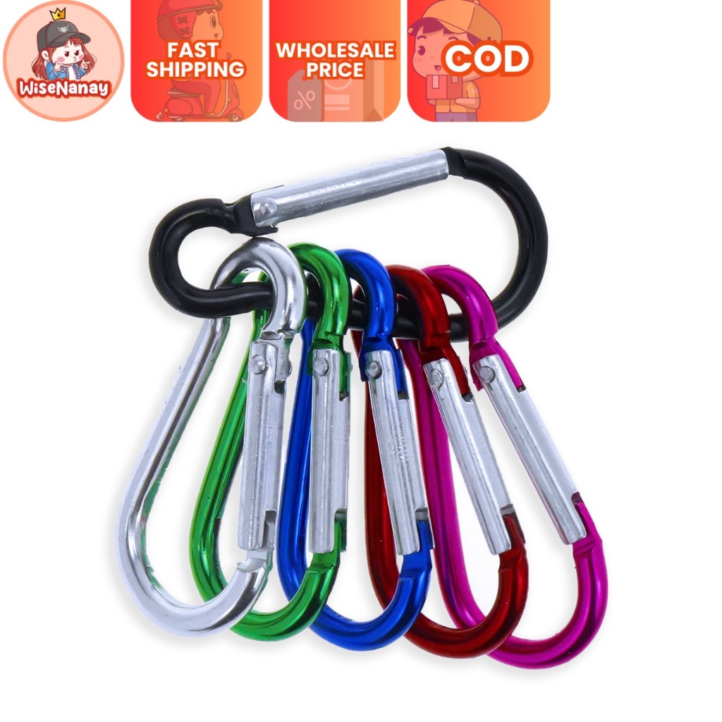 Pamindo Mini Carabiner Set - Screw Cap Aluminum Key Ring Hooks (2x Anthracite) For Outdoor & Travel | Buy Now With Express International Delivery