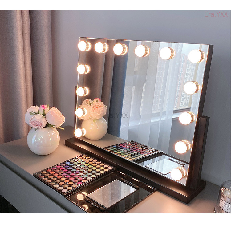 Rotating Makeup Mirror with LED Lights, Smart Beauty Fill Light ...