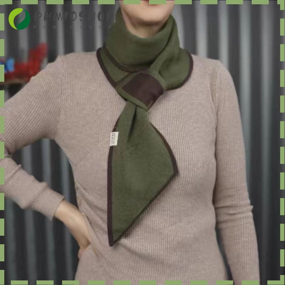 MIOSHOP Two-tone Neck Scarf, Fashion Knitted Diagonal Perforation Scarf ...