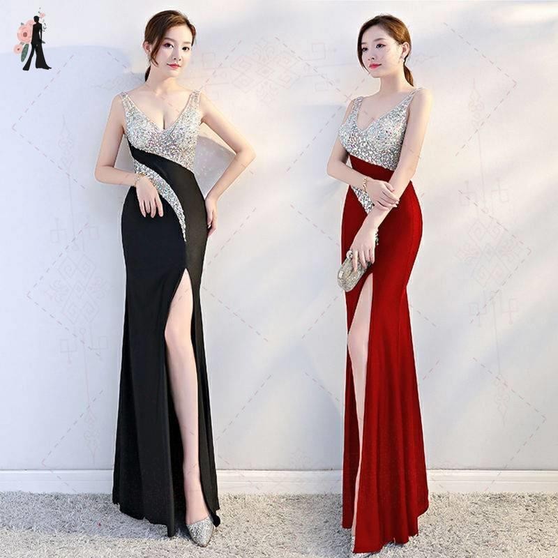 JS prom for beauty pageant Evening Dinner Gown Party banquet evening Chic design niche dresses night store women s long skirts host evening dresses high end atmosphere simple Shopee Philippines