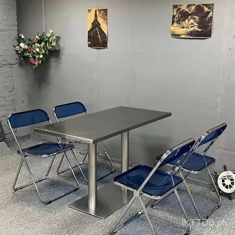 Internet Celebrity Stainless Steel Table Barbecue Milk Tea Shop ...