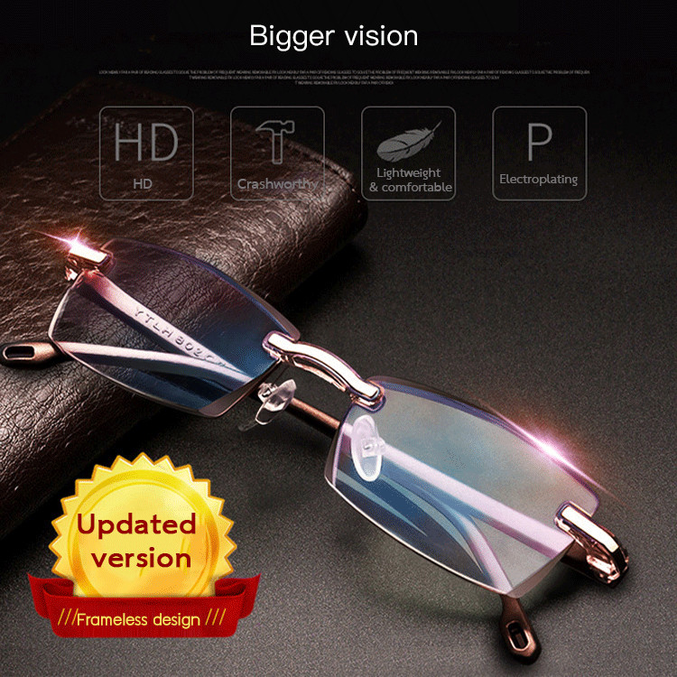 Men's Diamond Cut Edge AntiBlue Light Reading Glasses No Frame Shopee Philippines