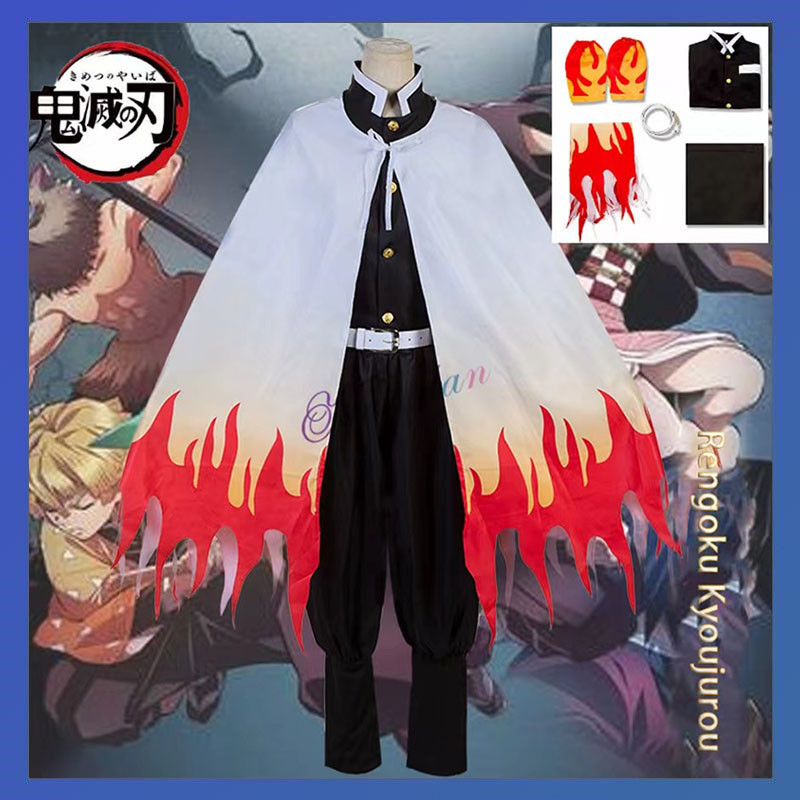Anime Demon Slayer Kimetsu no Yaiba cosplay Costume Rengoku Kyoujurou ...