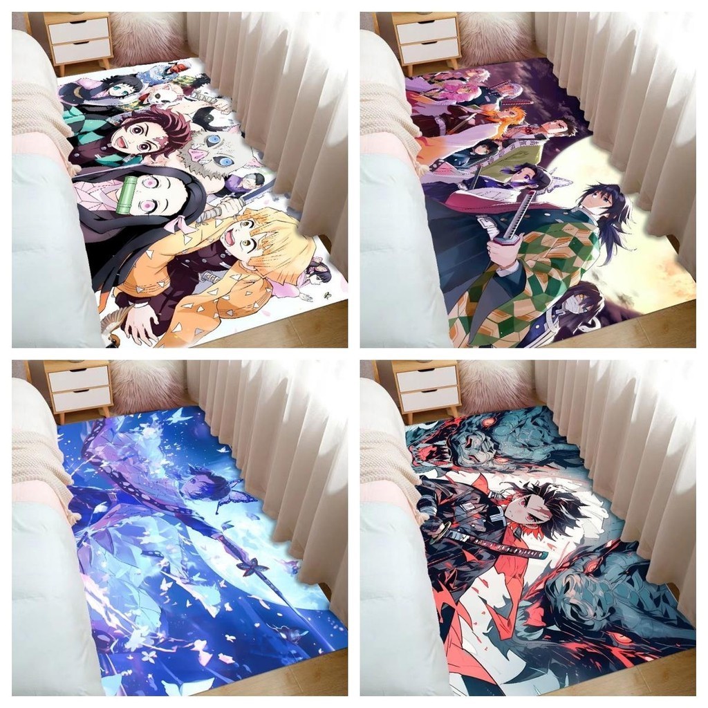 Bedside Room Rugs Anime Demon Slayer Kamado Nezuko Tanjirou Zenitsu ...