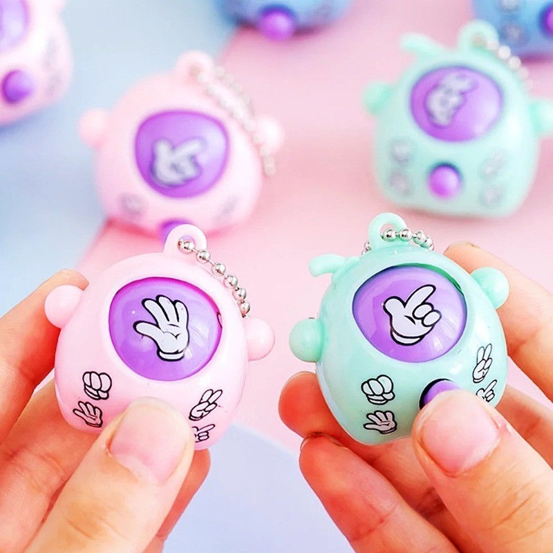 Fun Guessing Egg Keychain Pendant/Mini Rock-Paper-Scissors Keyring Toy ...