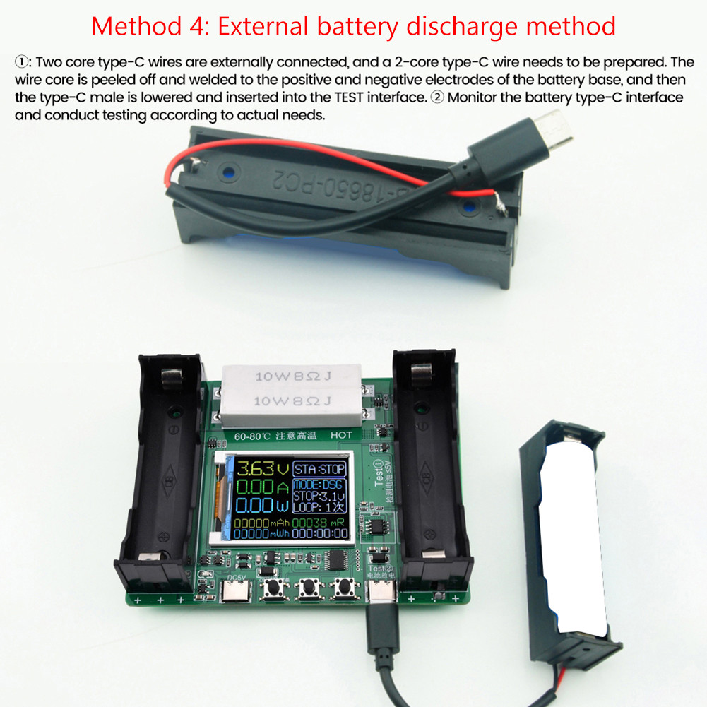 Type-C Internal Resistance Tester Module with Charging Function LCD ...