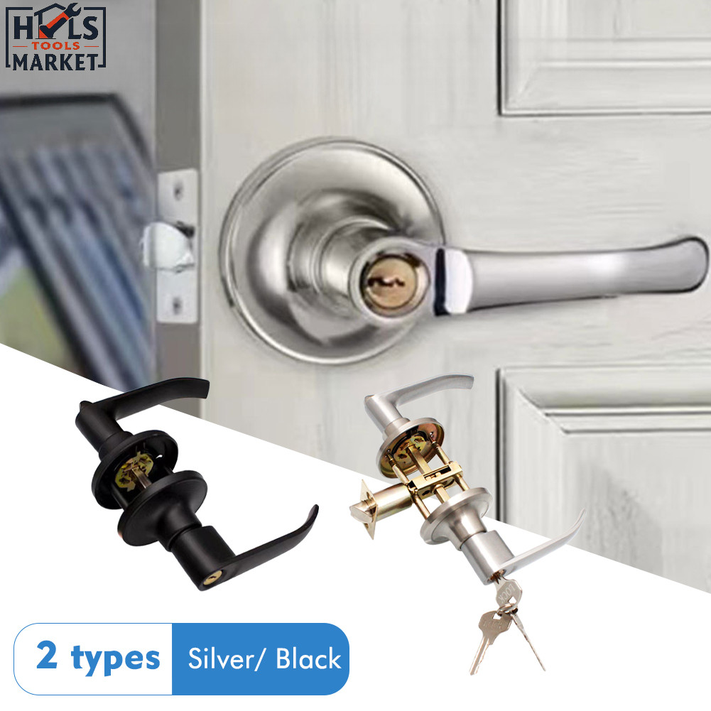 Hardware Doorknob Lever Type Stainless Steel Lockset With Keys Door ...