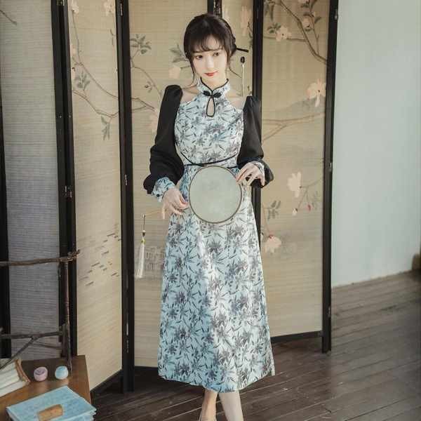 graduation outfit brown dress for woman formal National style retro ...