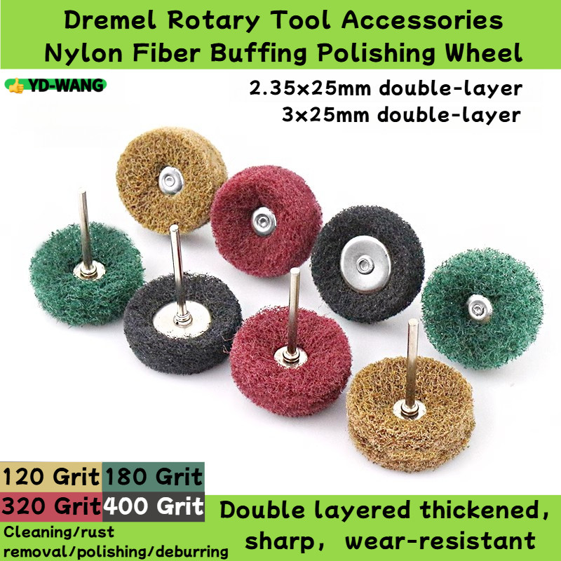 10pcs Mini Drill Bit Nylon Abrasive Brush Wire Buffing Polishing Wheel ...