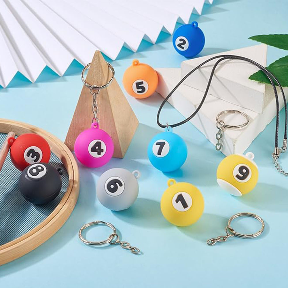 Soccer ball keychains with numbers deals