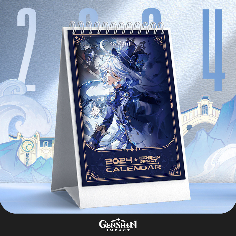 Genshin Impact 2024 Year of the Dragon Desk Calendar Neuvillette Lyney ...