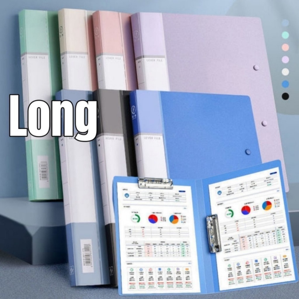Long Files Folder 2Pcs Plastic Long Portfolio Clipboard with Spring ...