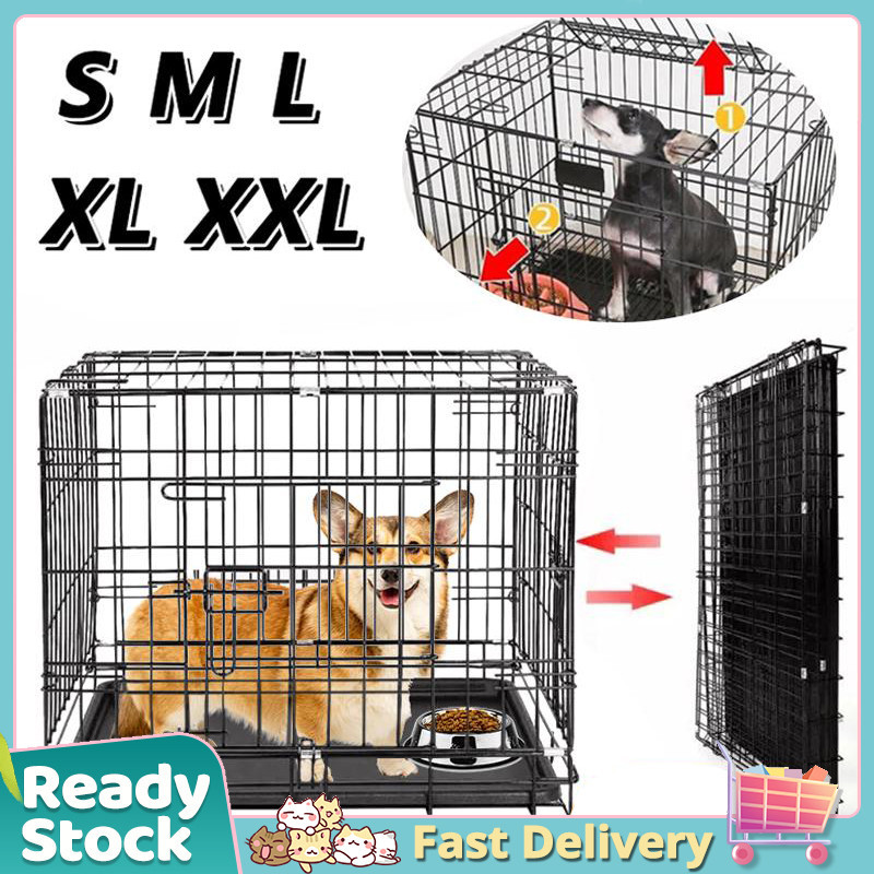 Pet Cage Collapsible XXL with Poop Tray for Dog cage Cat Rabbit Puppy ...