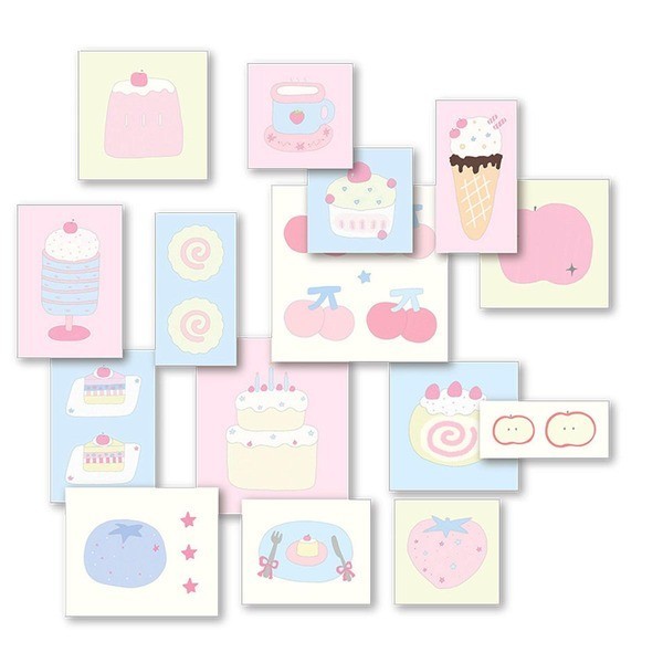 30pcs Aesthetic Writable Material Sticker Pack Cherry Pudding Journal ...