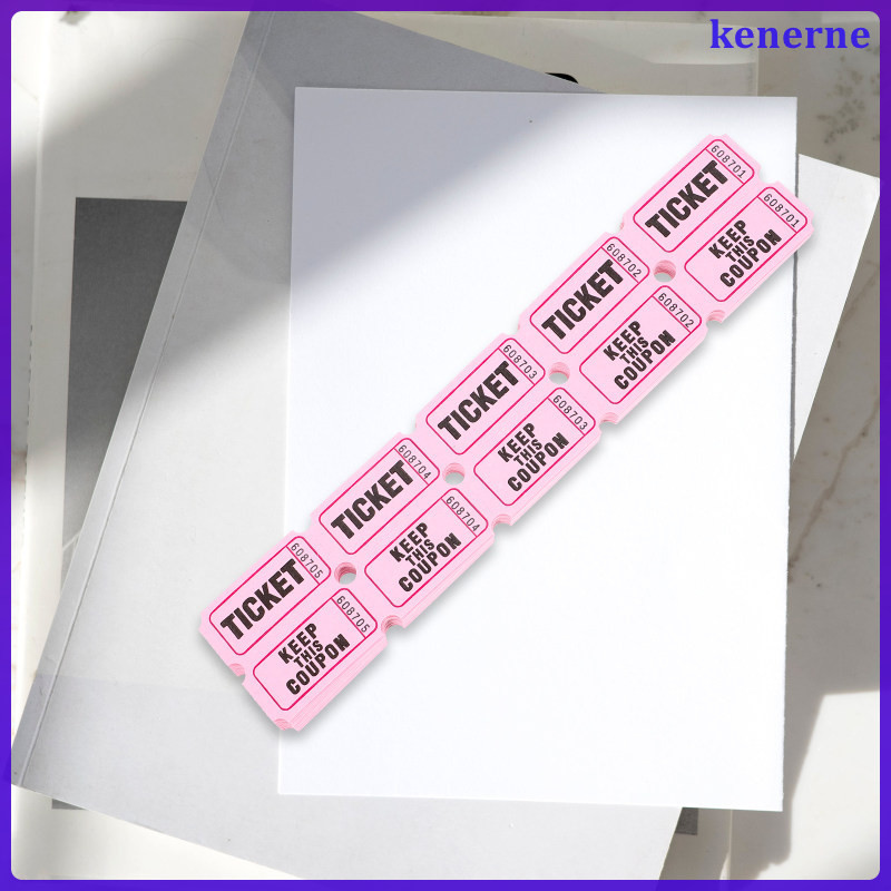 100 Pcs Lottery Raffle Tickets Entrance Party Supply Carnival Draw Pink ...