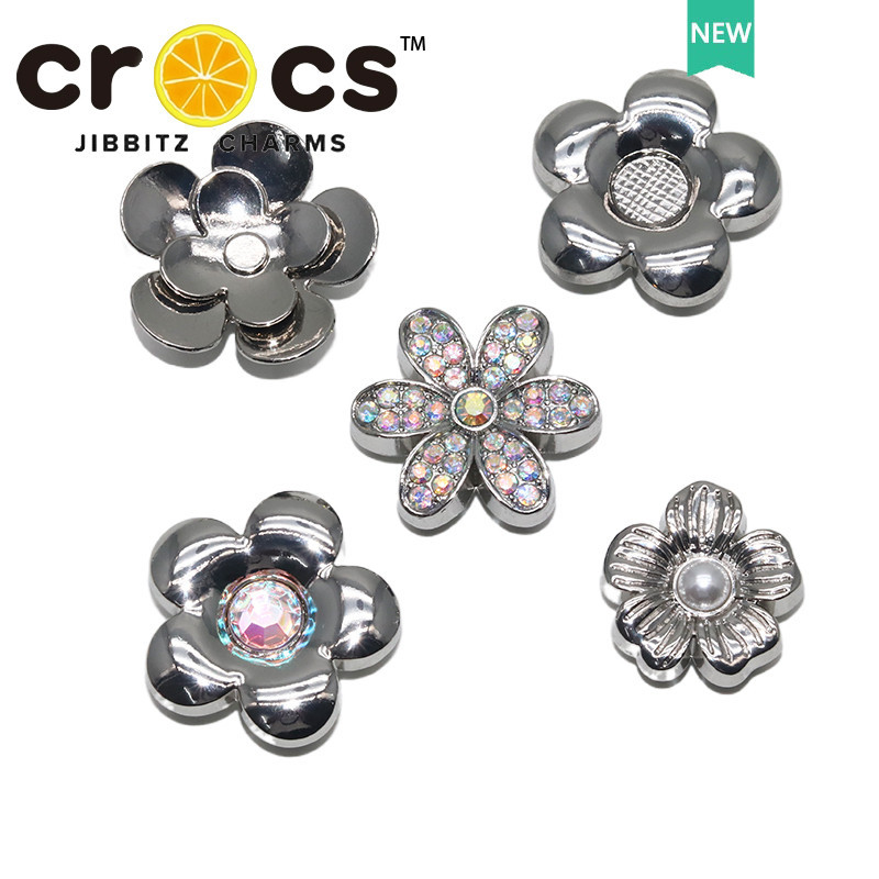 Jibbitz crocs charm Shoe Buckle Hole Shoe Accessories Silver Metal ...