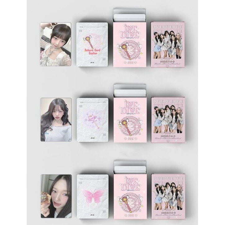 Lot De 60 Cartes Photo IVE + 32 Autocollants - Wonyoung, Yujin, Leeseo, LIZ, Gaeul, Rei, Format 8.6x5.7 Cm