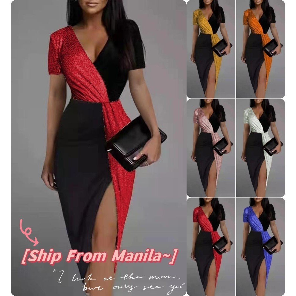 {Shipped from Manila + COD} Sexy Glitter Bodycon Dress for Women ...