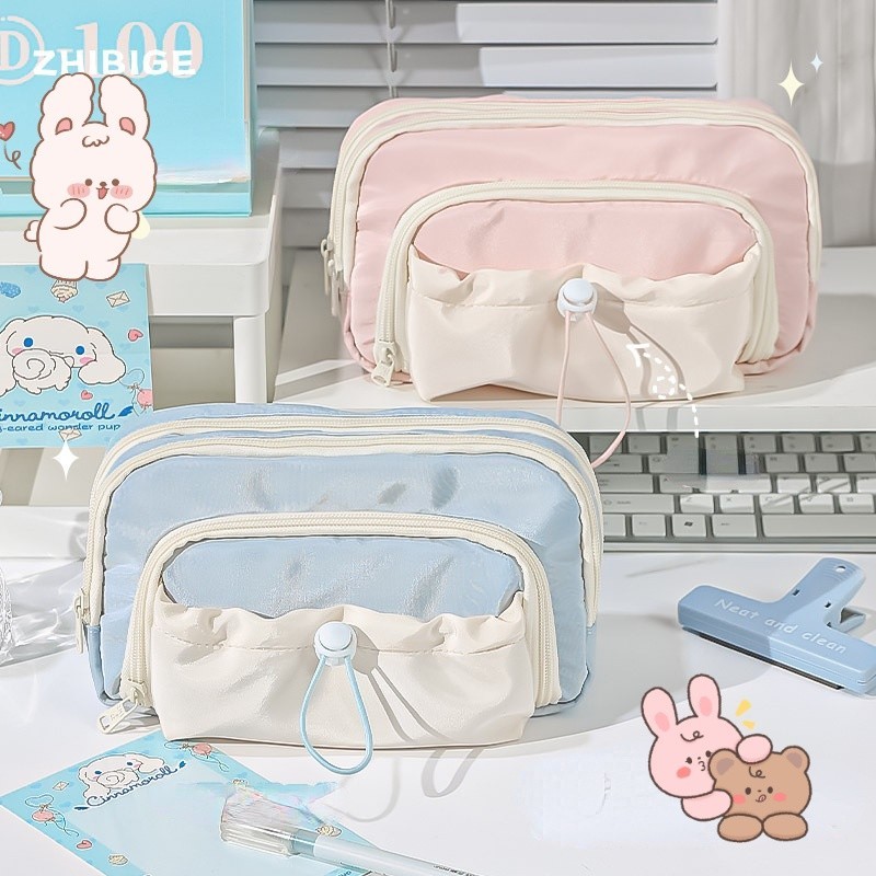 highcapacity student pen bag multifunctional stationery bag New Cute Pencil Case Shopee