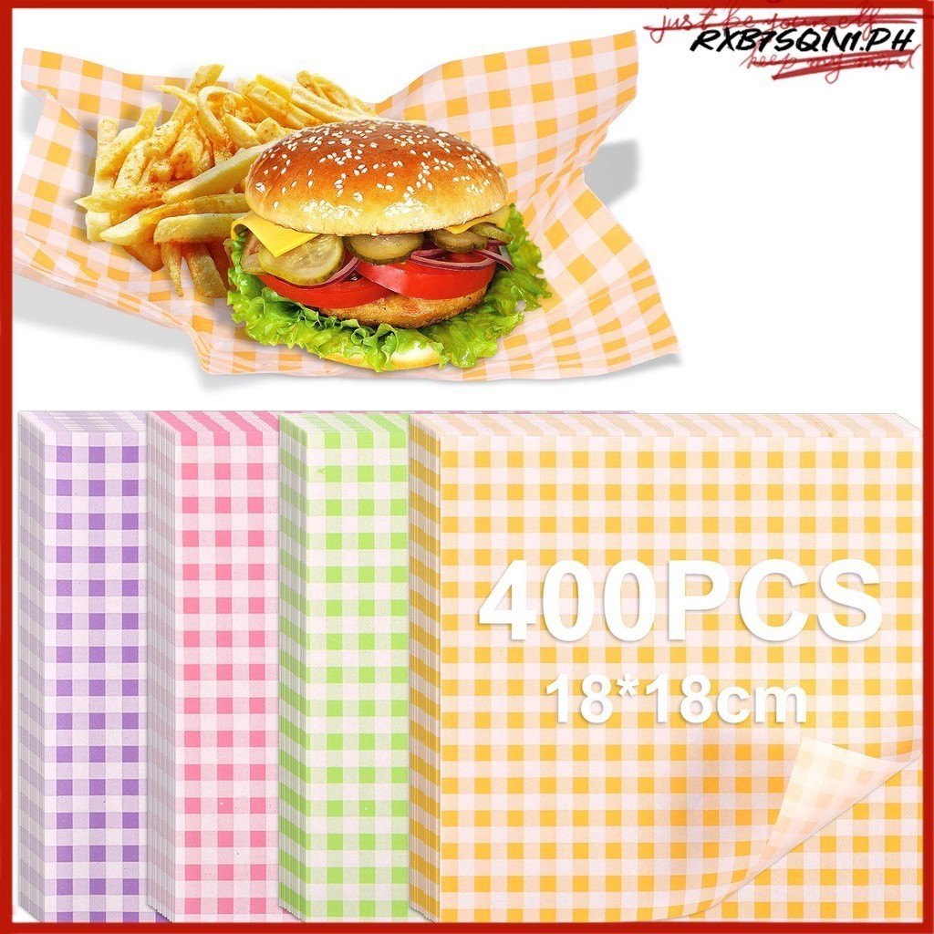 400Pcs Greaseproof Paper Liners Waterproof Sandwich Paper Wraps Plaid ...