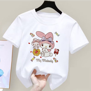 2-14Years Kids Short Sleeve Tshirt Cute Cartoon Hello Kitty Kuromi ...