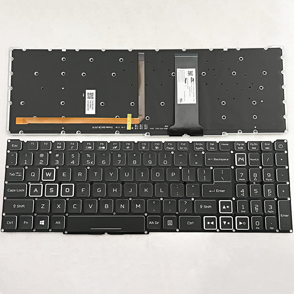 Tastiera Retroilluminata Per Acer Nitro 5 AN515-55 AN517-52 – Nuova, Layout USA