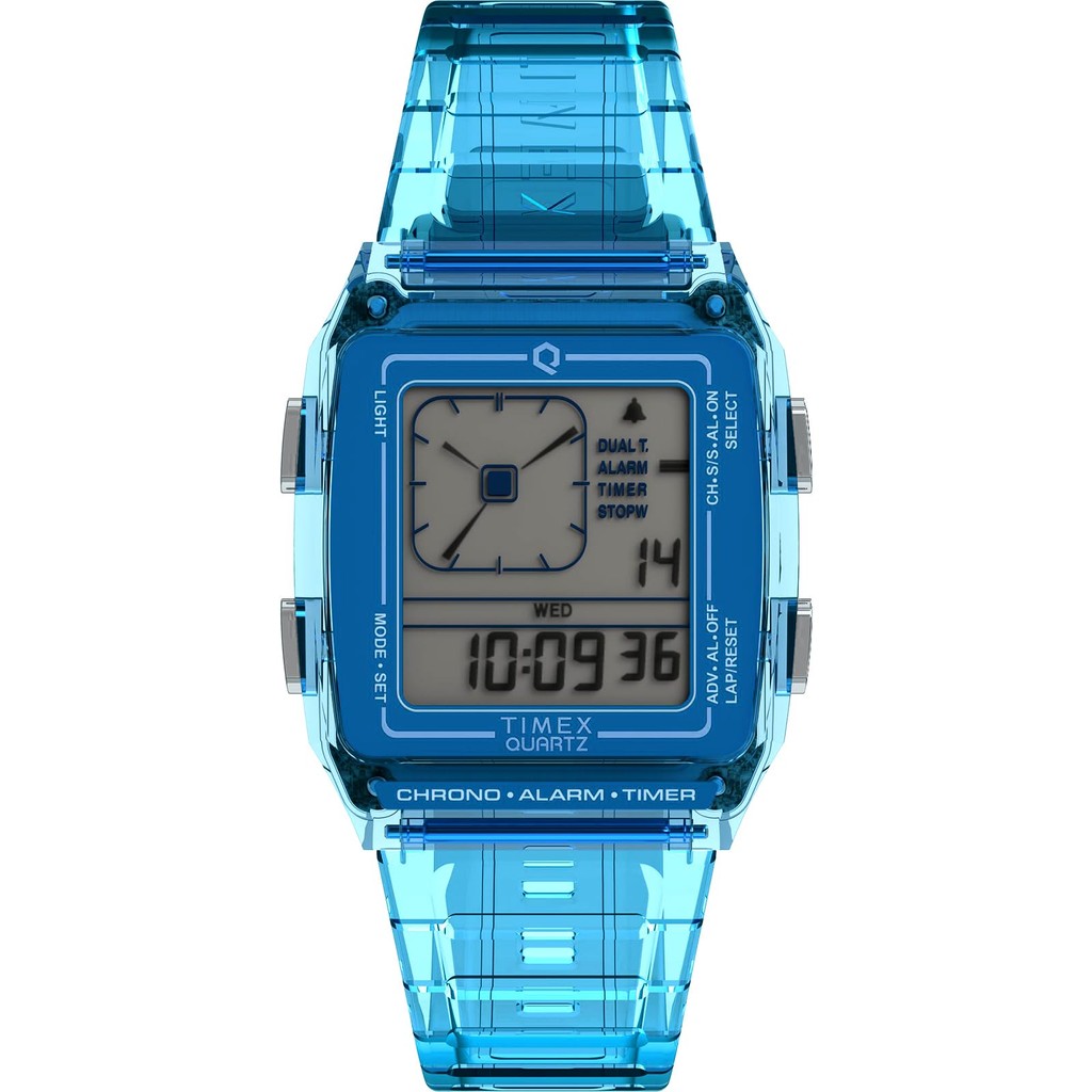 [TIMEX] Timex Watch QLCA Transparent Blue Dial Resin Acrylic Quartz ...