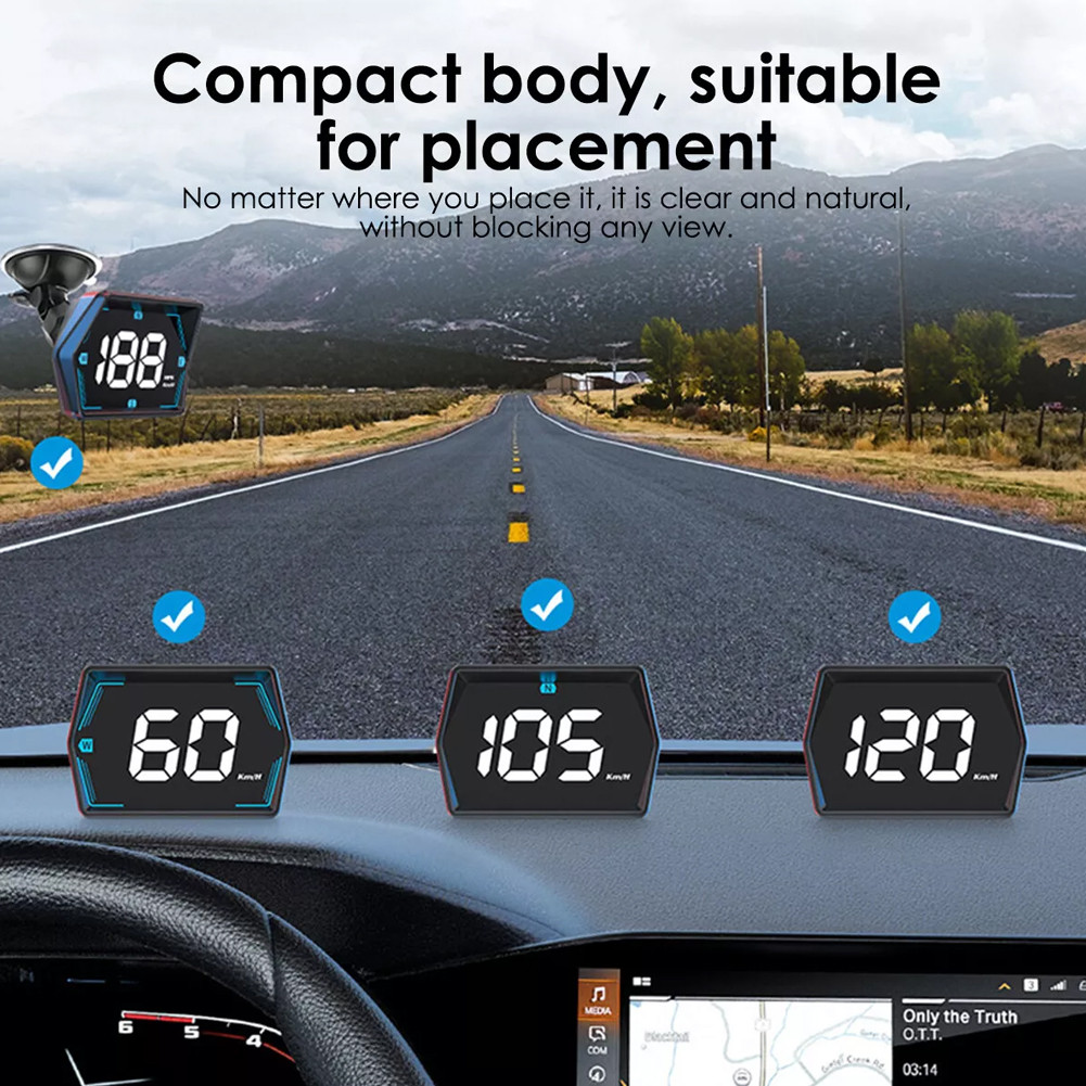Car Digital GPS Speedometer Overspeed Alarm Digital GPS HUD Speedometer ...