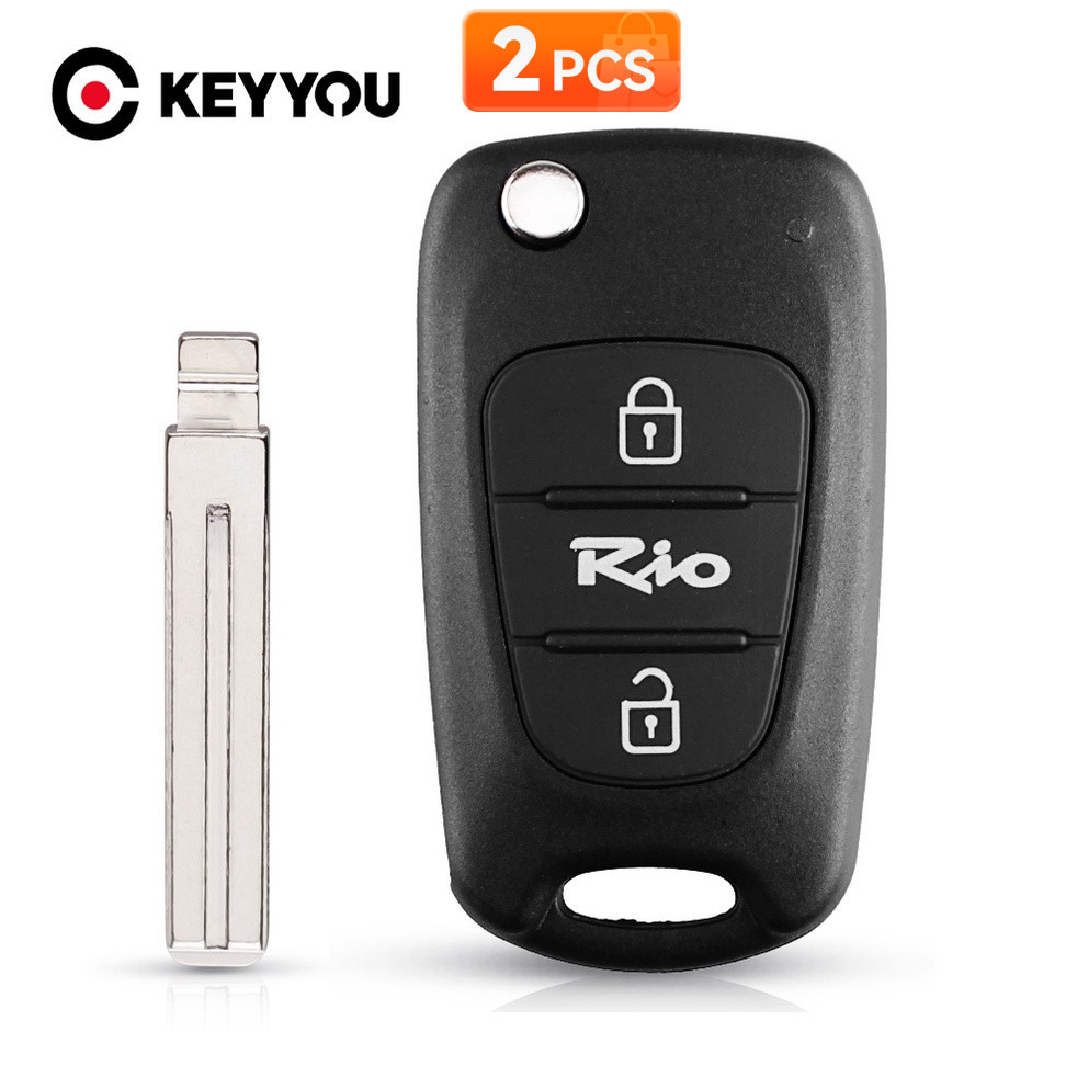 2pcs For Kia Rio Flip Folding Remote Car Key Shell Case | Shopee ...
