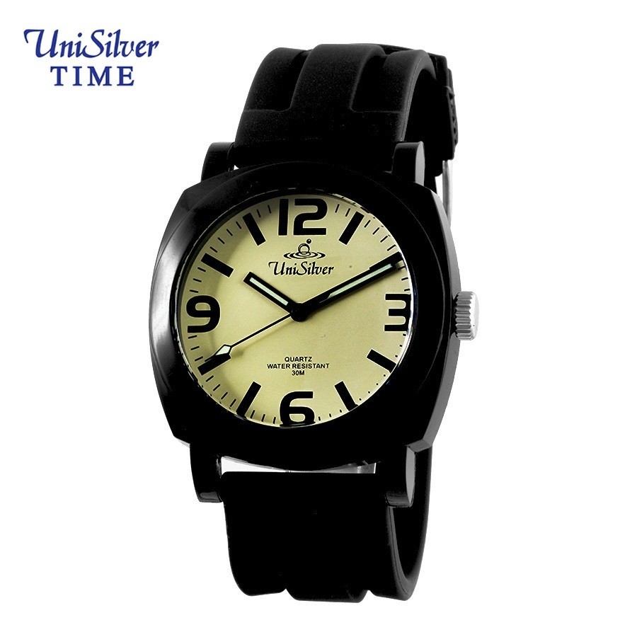 UniSilver TIME Men s Black Analog Rubber Watch KW3666 1006