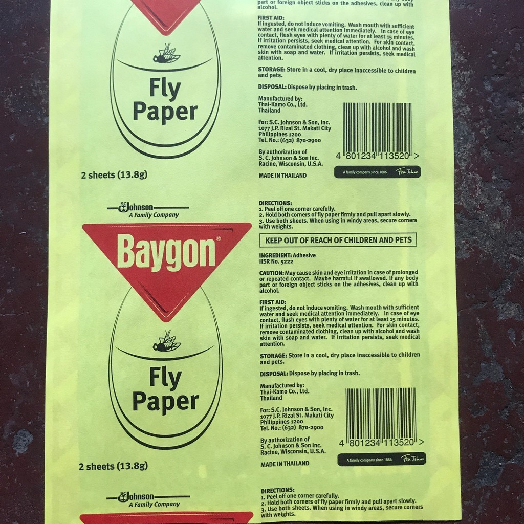 Baygon Fly Paper (1set = 2sheets) | Shopee Philippines