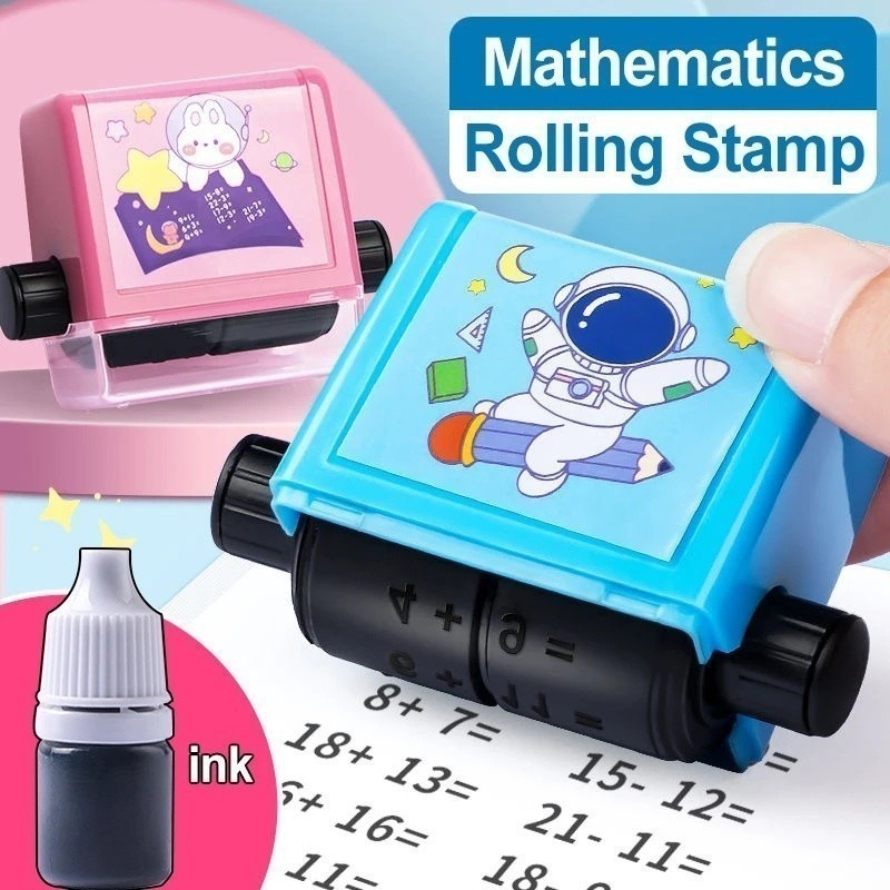 W&C Math Roller Stamp Add Multiply Seal Kids Practice Number Rolling ...