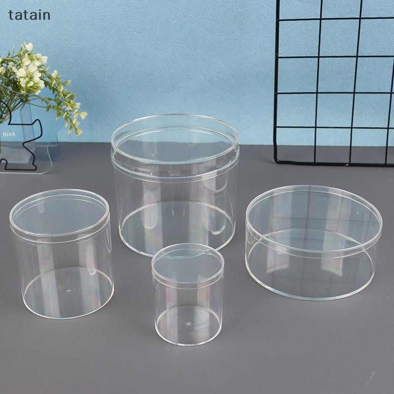 tatain 1Pc Acrylic Candy Box Transparent Plastic Round Cake Dessert Box ...