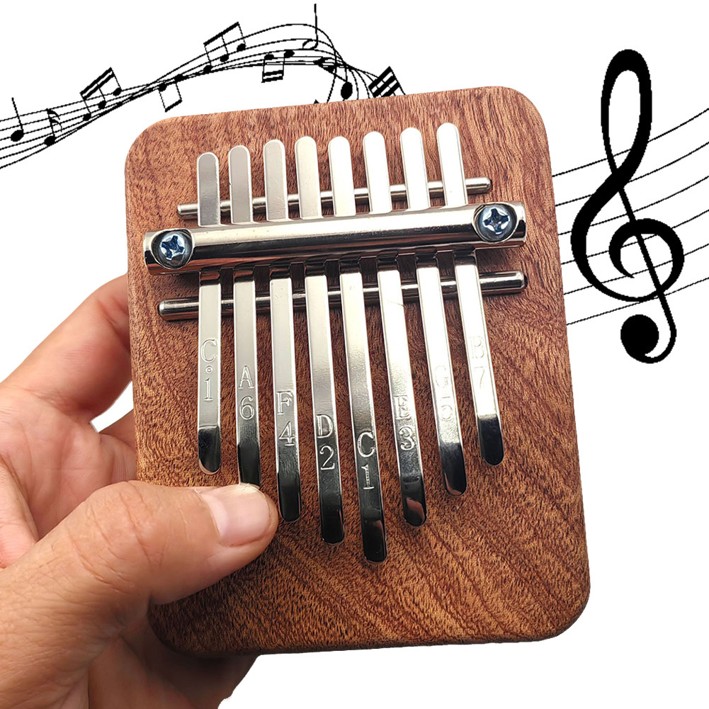 8 Key Mini Kalimba Wooden Finger Piano Portable Finger Keyboard ...