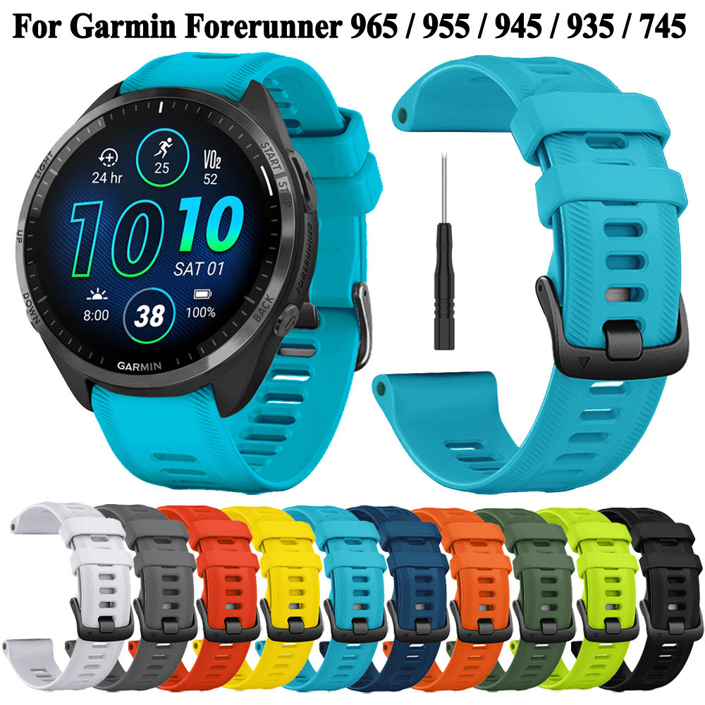 Garmin Fenix 7 / Forerunner 965 / 955 / 945 / 935 Horlogeband 22mm Siliconen Ademende Polsband - Donkergroen