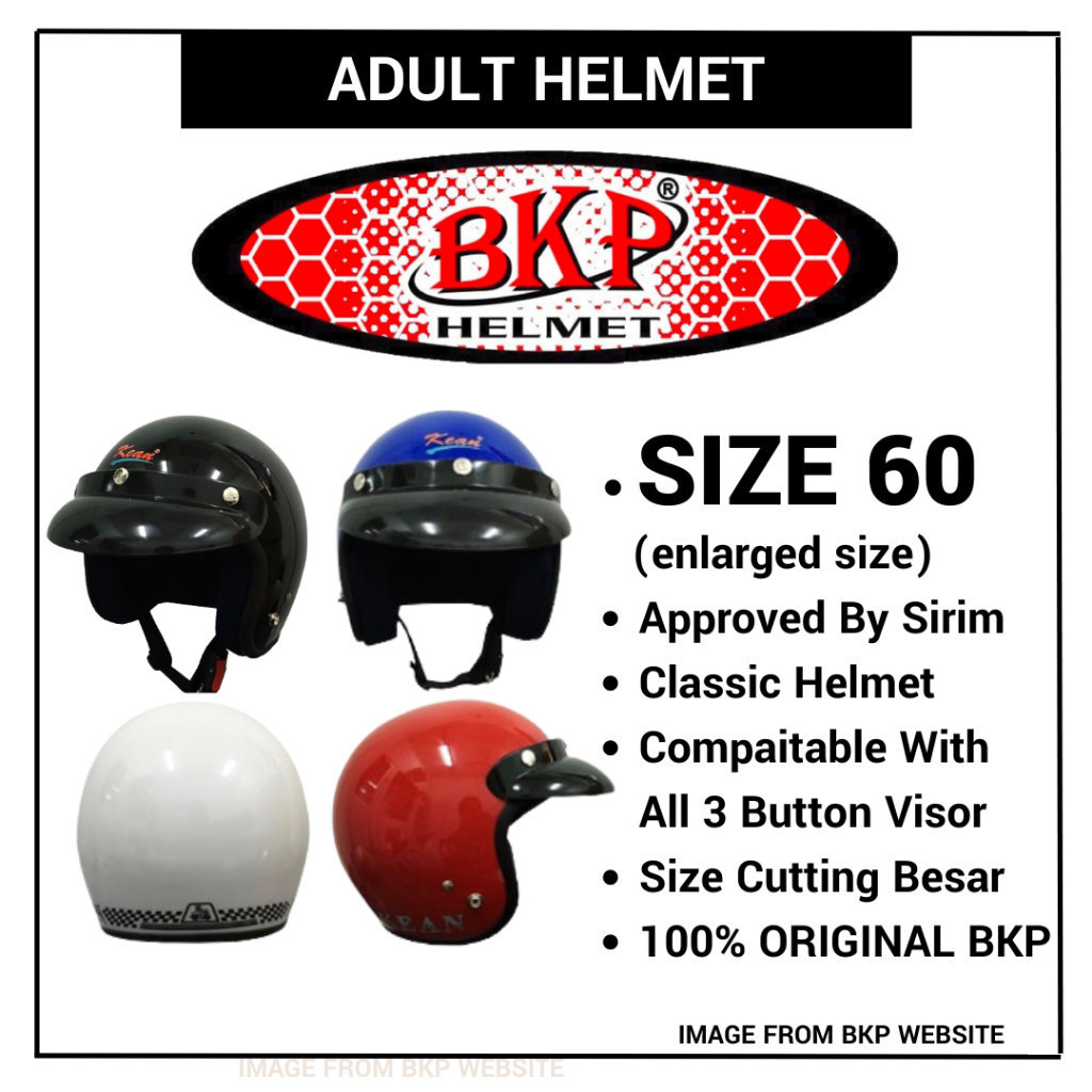 BKP KEAN HELMET SIZE CUTTING BESAR -RED BLUE BLACK WHITE Topi Keledar ...