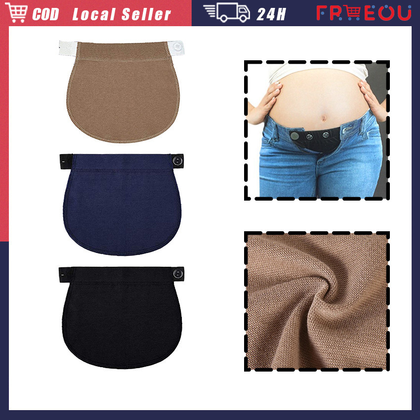 Kit 4 élastiques De Grossesse Pour Pantalon - Noir, Gris, Bleu Marine, Bleu Clair, Ajustables, Confort Ventre Rond
