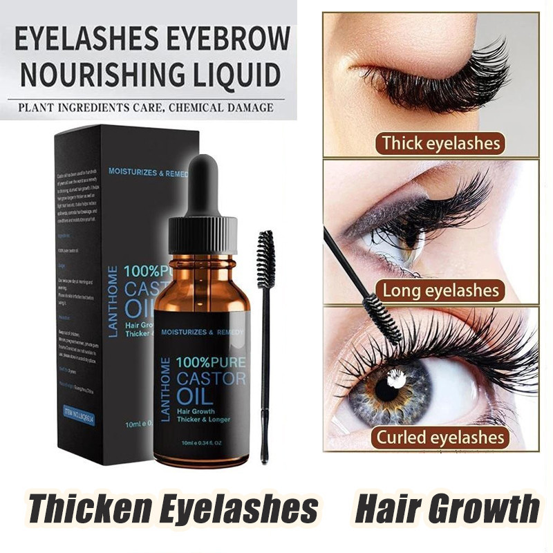 Lanthome Natural Castor Oil Hair Eyebrow Growth Lashes Growth Serum