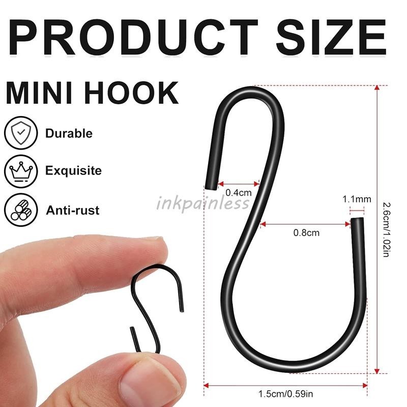 【inkpainless】120Pcs 1-Inch for MINI S-Shaped Hook S-Shaped Hook Small S ...
