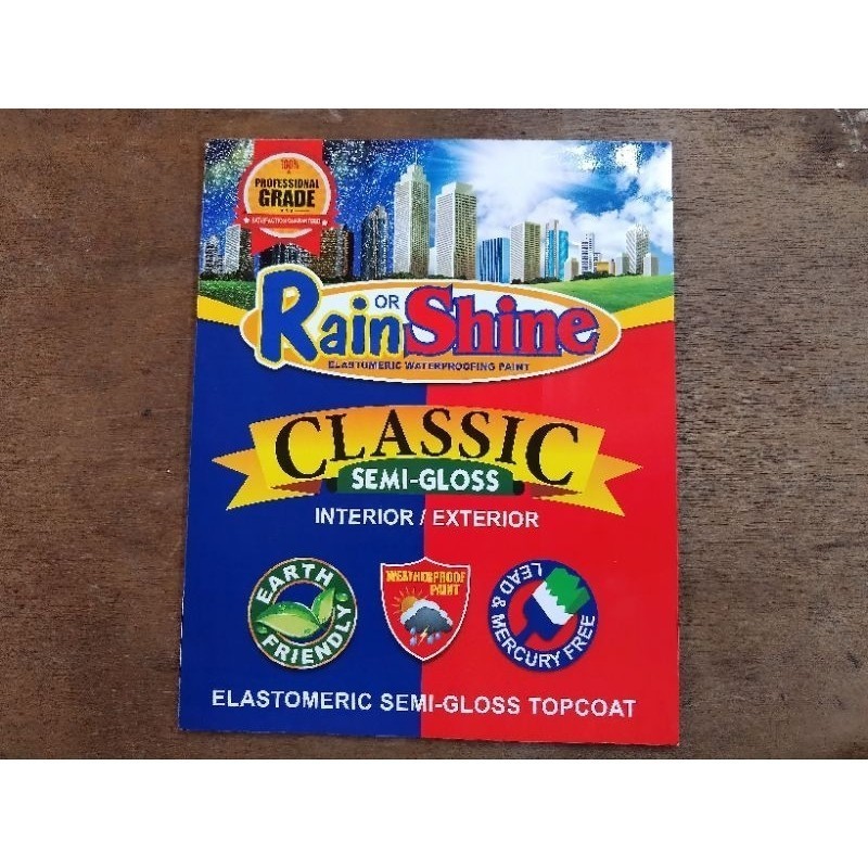 RAIN OR SHINE CLASSIC SEMIGLOSS PAINT COLOR CHART Shopee Philippines