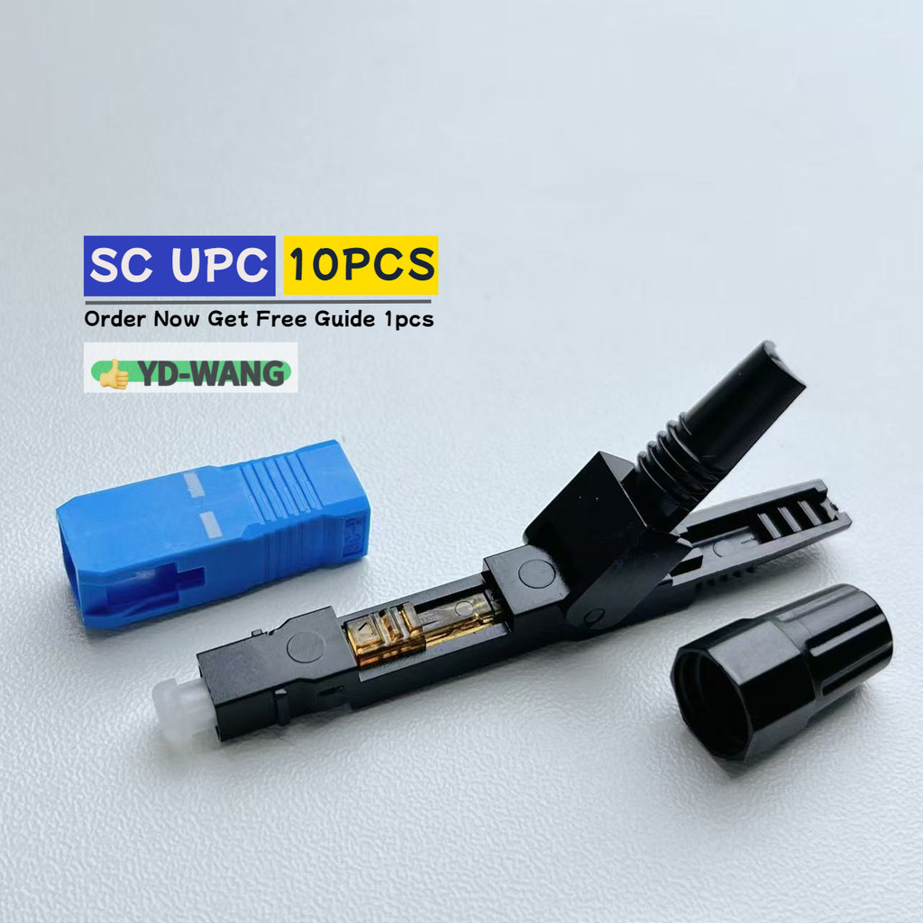 10pcs Embedded SC UPC Fiber Optic Fast Connector FTTH Single Mode ...